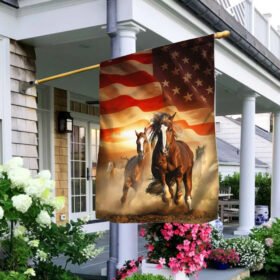 Horses Running American Flag ANT156F