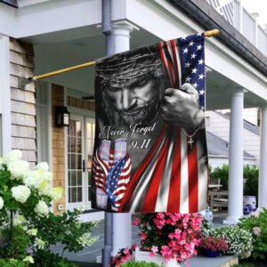 God Bless America 911 Flagwix™ God Jesus Never Forget September 11th American Flag TRL1198F