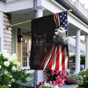 Black Cat American U.S. Flag TRL1175F