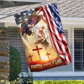 Faith Over Fear Jesus Cross Flag MLH1748F