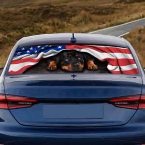 Rottweiler. American Patriot Rear Window Decal THH2903CD