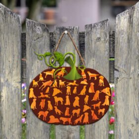 Halloween Decor. Labrador Retriever Pumpkin Wooden Sign ANT160WD