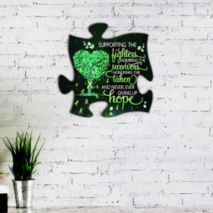 Green Awareness Puzzle Hanging Metal Sign NTB143MSv1