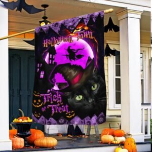 Halloween Town Black Cat Flag THH3258F