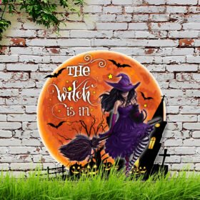 Halloween Garden Metal Sign The Witch Is In DDH2751MS