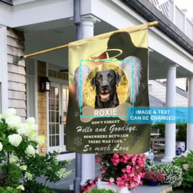 Personalized Dog In Heaven Flag Between Hello And Goodbye, There Was Love ANL164FCTv1
