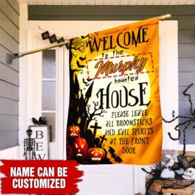 Personalized Halloween House Flag Flagwix™ Halloween Haunted House Flag THH3295F