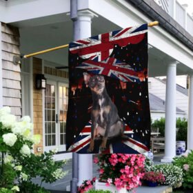 Black  English Toy Terrier Dog UK Flag NTT47Fv6