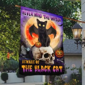 Halloween Flag Beware Of The Black Cat DBD2796F
