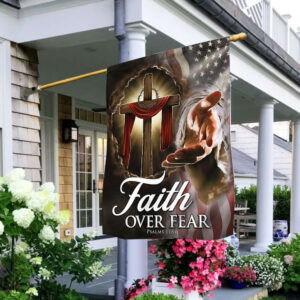 Christian Cross American Flag Faith Over Fear THB3295Fv1