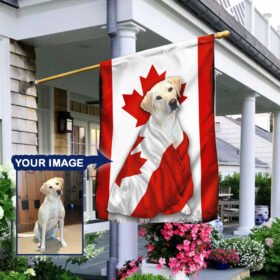 Personalized Custom Dog Flag Flagwix™ Dog Image Flag Dog Wrapped In Glory Canadian Flag ANL01FCT