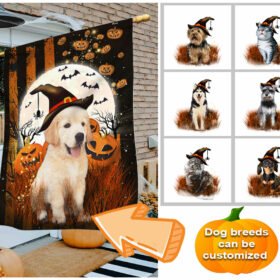 Personalized Happy Halloween Dog Flagwix™ Halloween Flag ANL173FCT