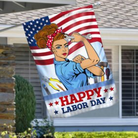 Happy Labor Day Flag American Eagle BNN308F