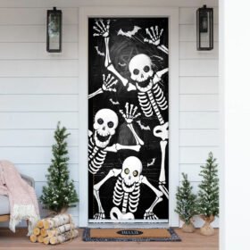 Skeleton Halloween Door Cover It's Spooky Season Witches QNK857D