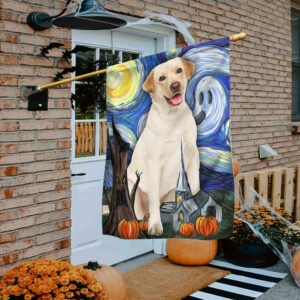 Halloween Flag Labrador Retriever Scary Starry Night DDH2794Fv2
