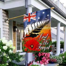 Soldier Anzac Day Rosemary Wreath Remembrance Flag DHP3461F