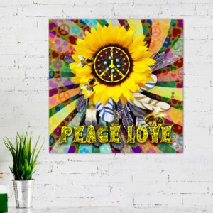 Hippie Metal Sign Peace Love Bees ANL188MS