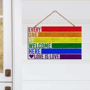 Gay Pride LGBT Rectangle  Wooden Sign THB3261WD