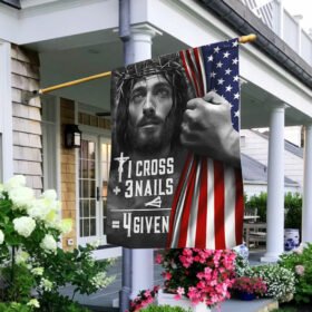 Jesus Flag Christian 1 Cross 3 Nails 4 Given QNN589F