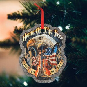 Home Of The Free Because Of The Brave Veteran Wooden Ornament TRN1115O