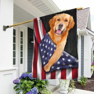 Golden Retriever Dog American Flag DDH2847Fv14