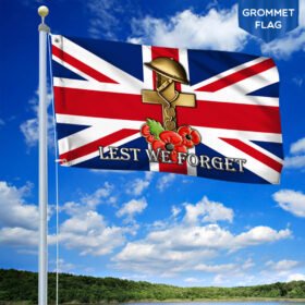 Veteran Remembrance Day Poppy UK Grommet Flag THH3350GF