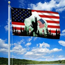 Bigfoot Sasquatch Grommet Flag Rock On America DBD2784GF