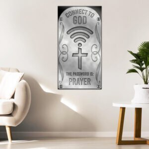 Jesus Metal Sign Connect To God ANT128MS