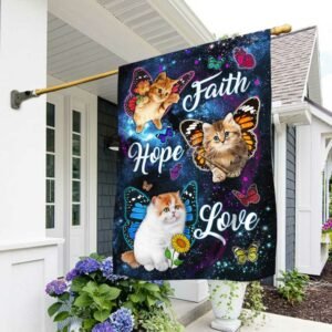 Cat Butterfly Flag Faith Hope Love DBD2854Fv1
