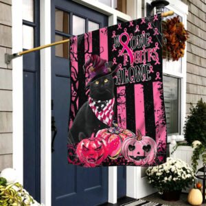 Breast Cancer Awareness Flag No One Fights Alone Cat Flag LHA1737F
