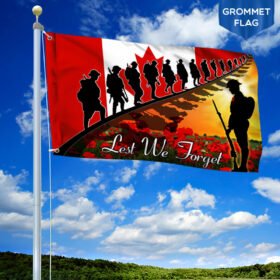 Remembrance Day Gnommet Flag Lest We Forget Canadian Flag THB3372GF