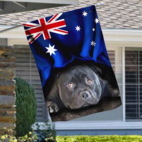 Staffordshire Bull Terrier Patriot Australian Flag THH3346Fv1