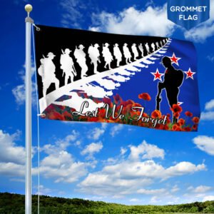 Anzac Day Grommet Flag Lest We Forget THB3392GF