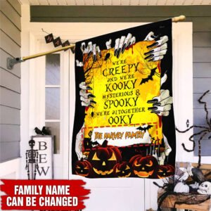 Personalized Halloween Flag We Are A Creepy Family THH3384FCT