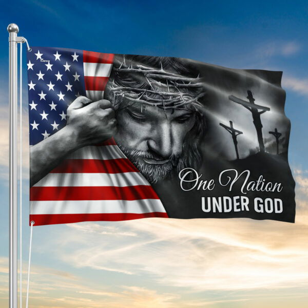 Jesus Flag One Nation Under God Grommet Flag TRL06GFv5