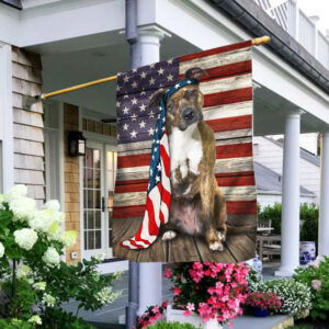 Brindle Pitbull Dog Flag Charming Dog NTB216Fv9