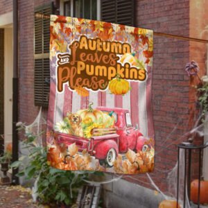 Fall Flag Autumn Leaves And Pumpkins Please TTV246F