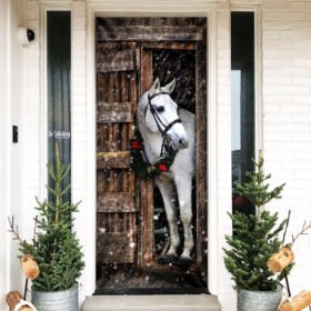 Horse Christmas Wreath Door Cover THH3428D