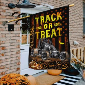 Halloween Flag Non-wing Sprint Car Racing Track or Treat MLH1864Fv1