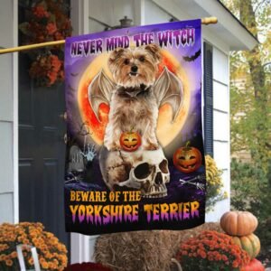 Halloween Flag Beware Of The Yorkshire Terrier DBD2796Fv11