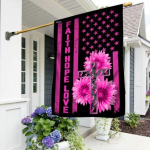 Breast Cancer Awareness Flag Jesus Faith Hope Love Flag TRN1387F