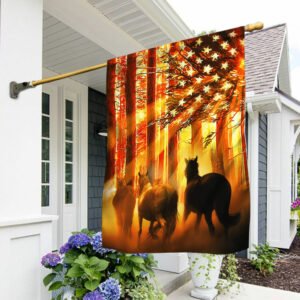 Horse Flag Wild Horses American Sunset DDH2893F