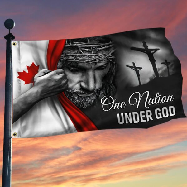 Jesus Flag One Nation Under God Canadian Grommet Flag TRL06GFv6