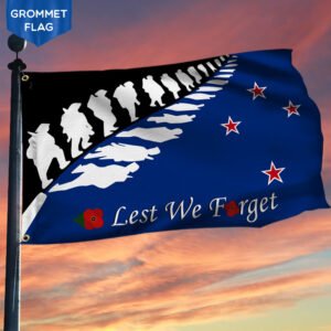 Anzac Day Grommet Flag New Zealand Lest We Forget LHA1748GFv1