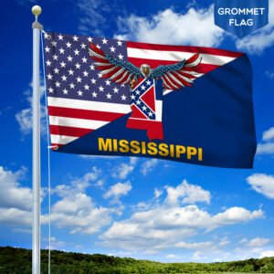US State Mississippi American Eagle Grommet Flag TRL1351GF
