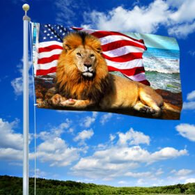 Lion USA Grommet Flag Born To Be A King NTT98GFV1