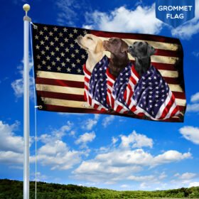 Labrador Retriever Flag Flagwix™ American Grommet Flag On Patriot Day ANL40GFv35