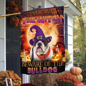Halloween Flag Beware Of The Bulldog THB2504Fv26ct