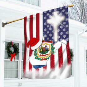 West Virginia Flag Merry Christmas LHA1808Fv1