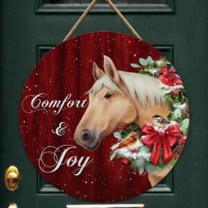 Horse Door Sign Comfort and Joy Horse Christmas Wooden Sign TRL436WD